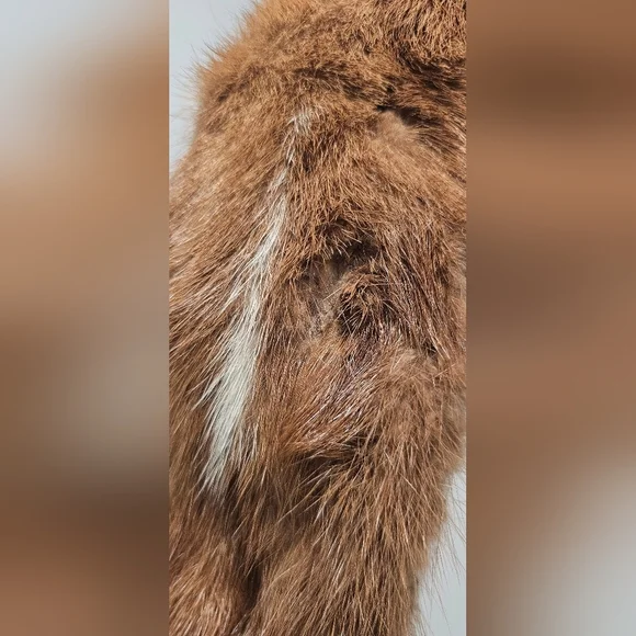 Vintage Mink Fur Whole Body Pelt Stole Collar Wrap Neck Shrug Clip Brown 30" - Picture 12 of 16